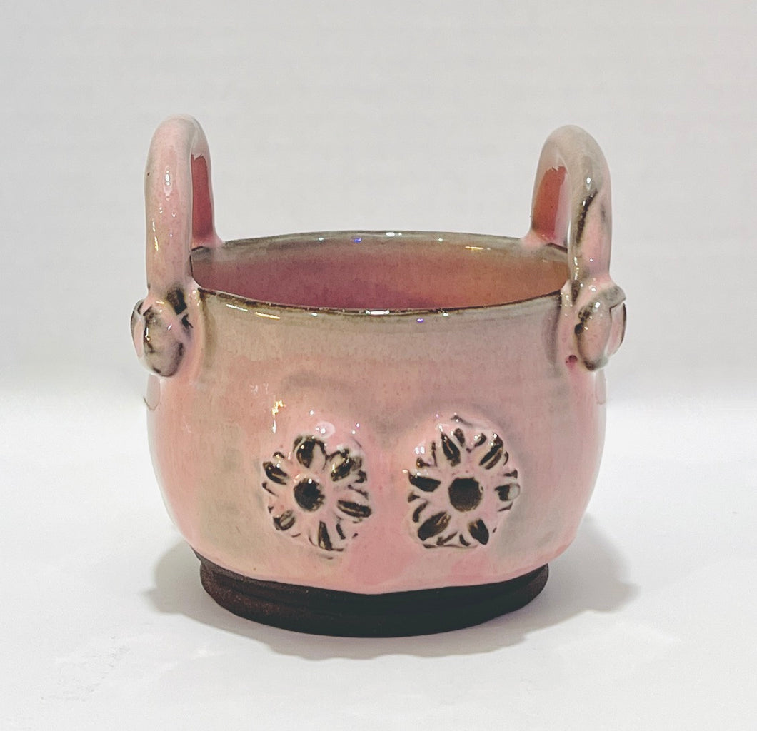 Trinket Bowl - Pink over Coffee Clay