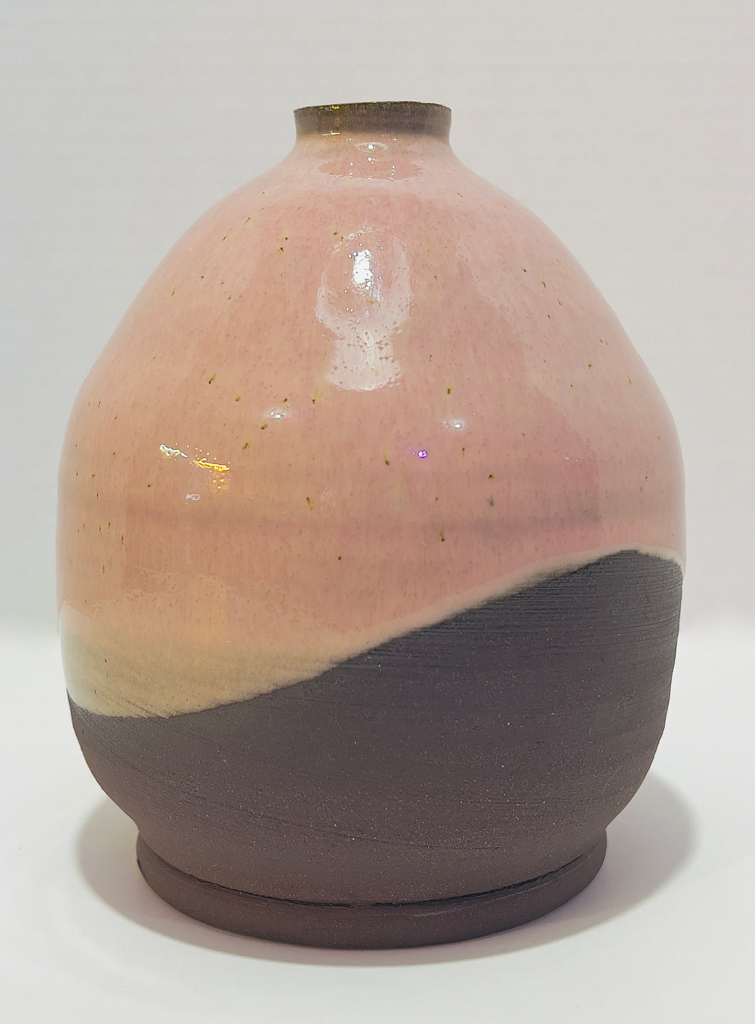 Vase - Pink Glaze over Coffee Clay Stoneware