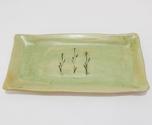 Load image into Gallery viewer, Serving Platter - Matte Green on Buff Stoneware
