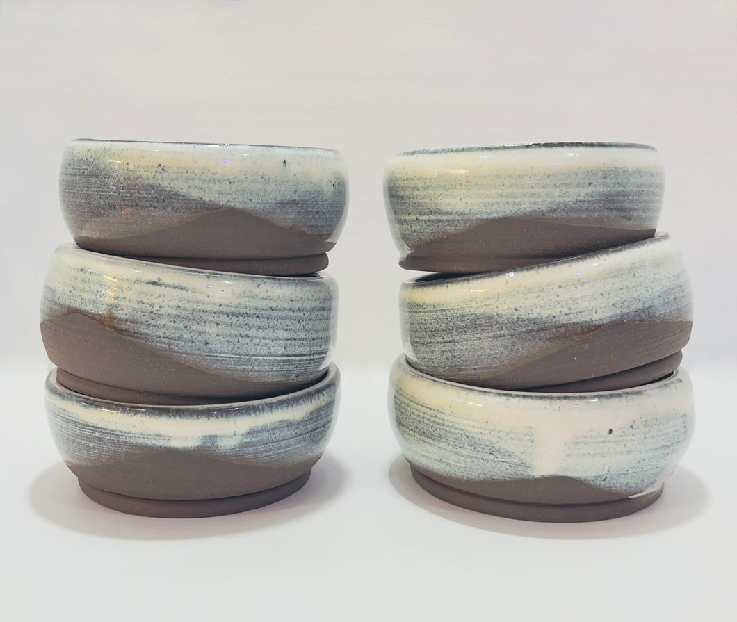 Dipping Bowls - Ivory over Coffee Clay Stoneware
