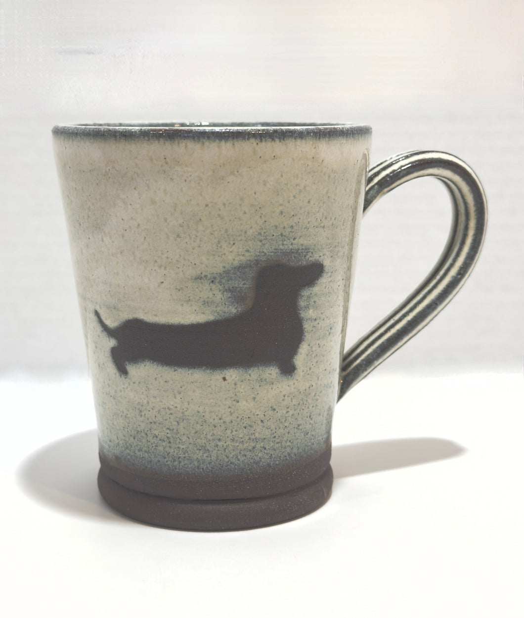 Dachshund Mug - Creamy White over Coffee Clay 12oz