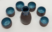 Load image into Gallery viewer, Sake Set - Turquoise over Coffee Clay
