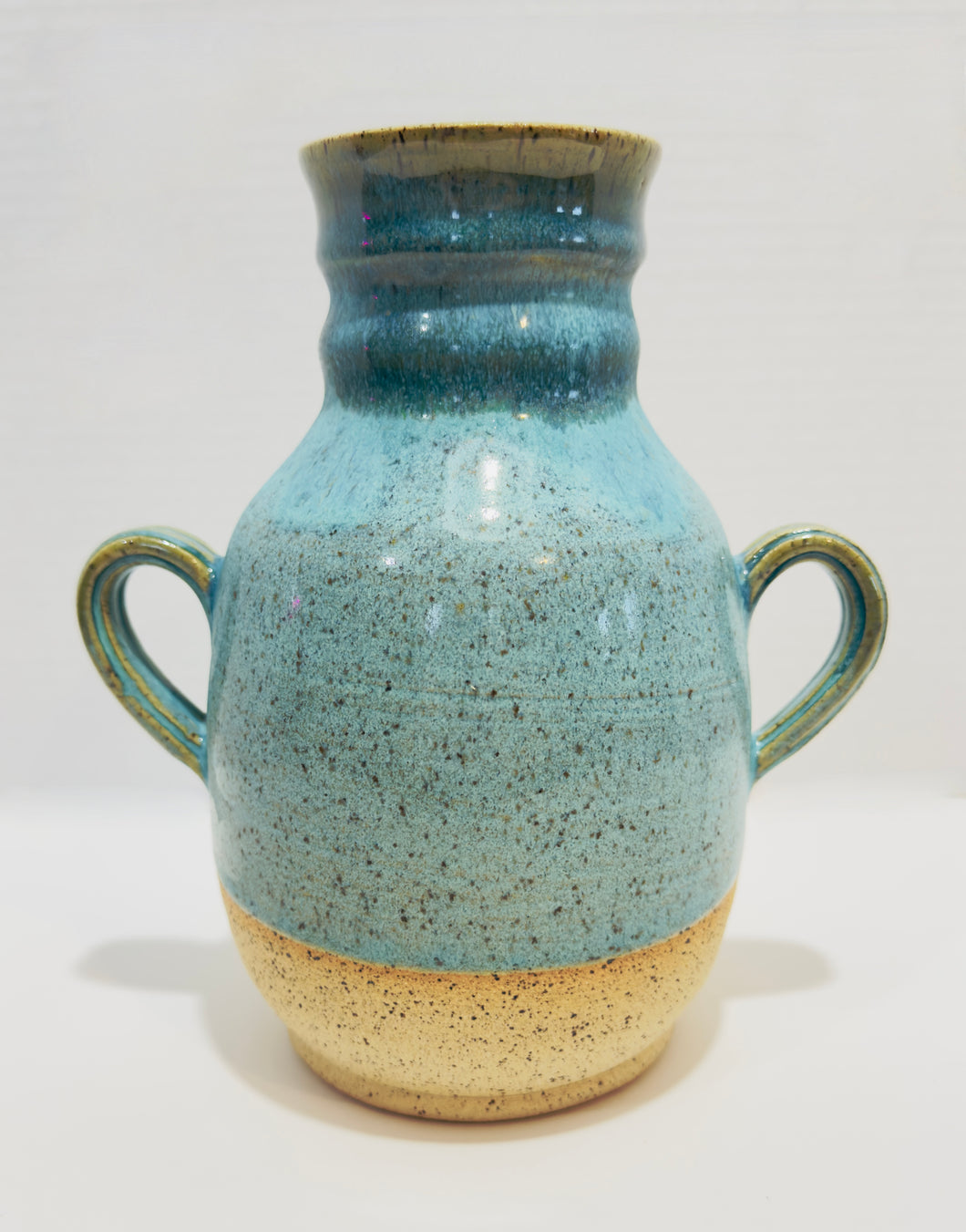 Vase - Turquoise over Speckle Clay