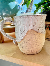 Load image into Gallery viewer, Custom Name Dachshund Mug - Creamy White over Speckled Stoneware 16oz