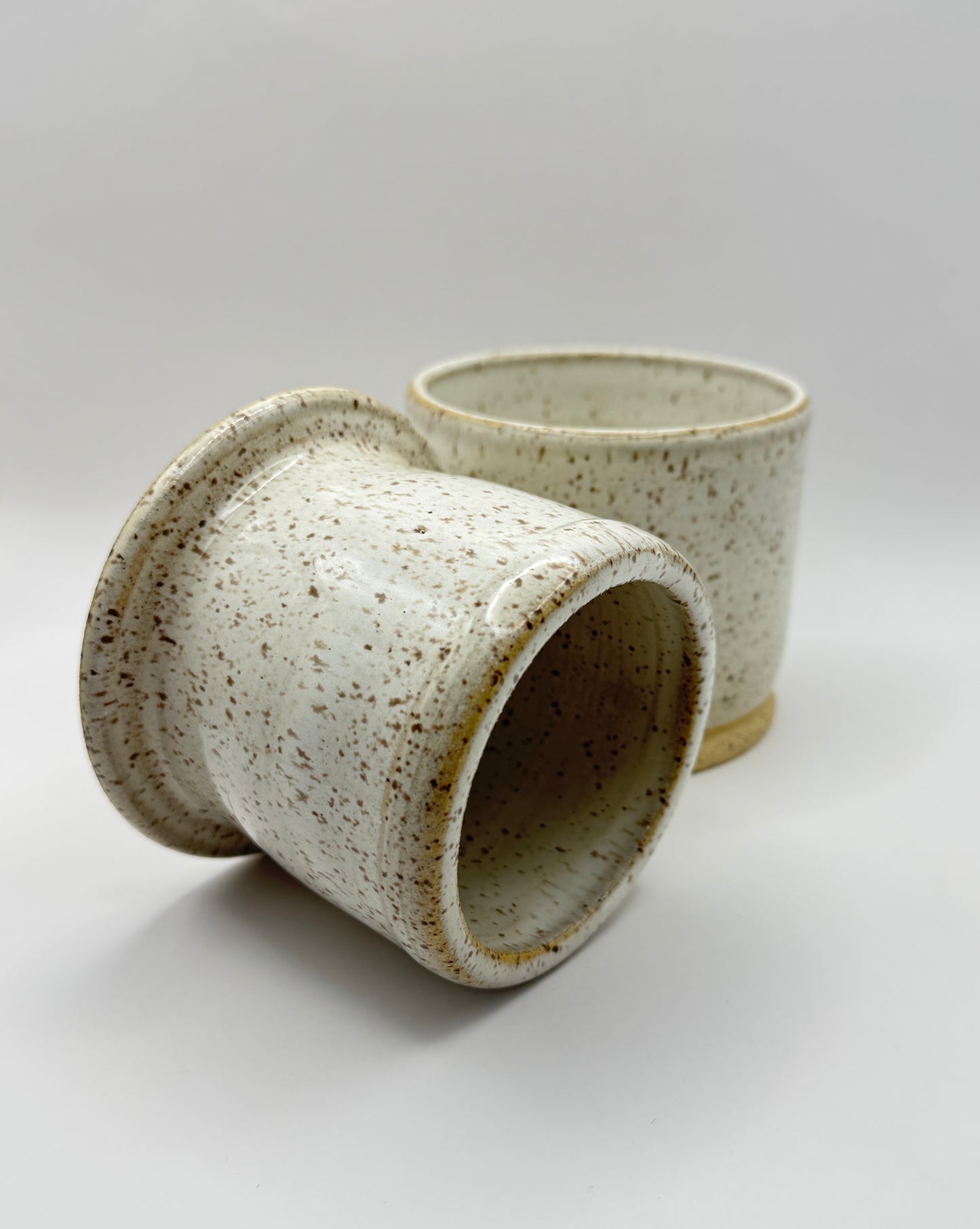 Butter Crock - Sunflower on White Speckle