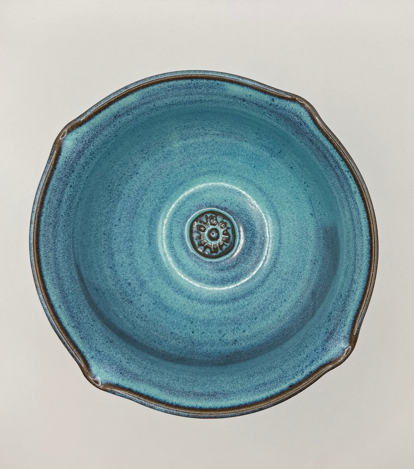 Serving Bowl - Turquoise over Red Clay