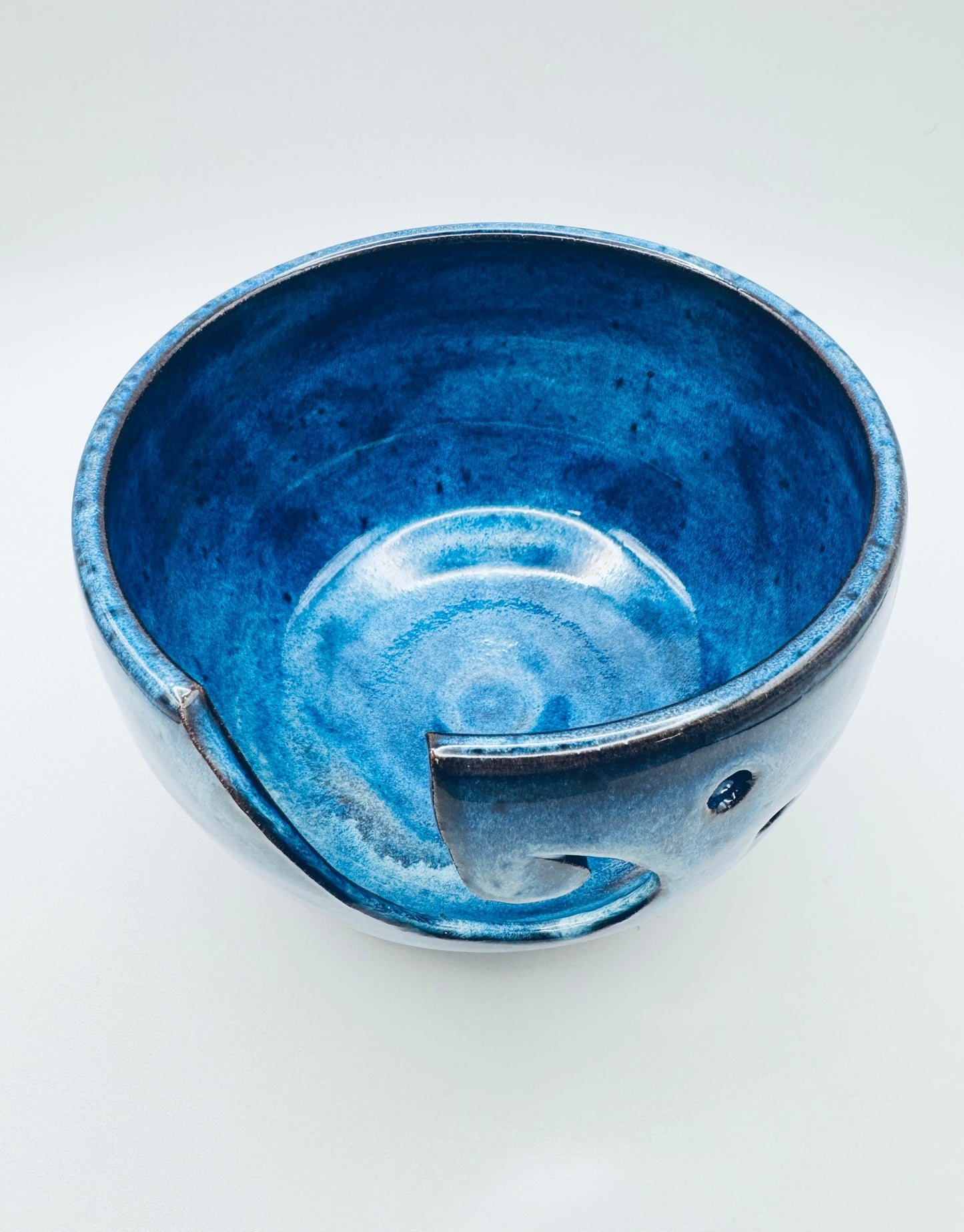Yarn Bowl - Flowing Blues over Red Clay