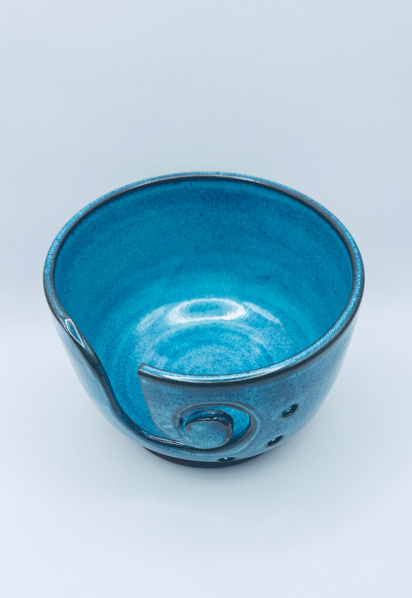 Yarn Bowl - Turquoise over Red Clay