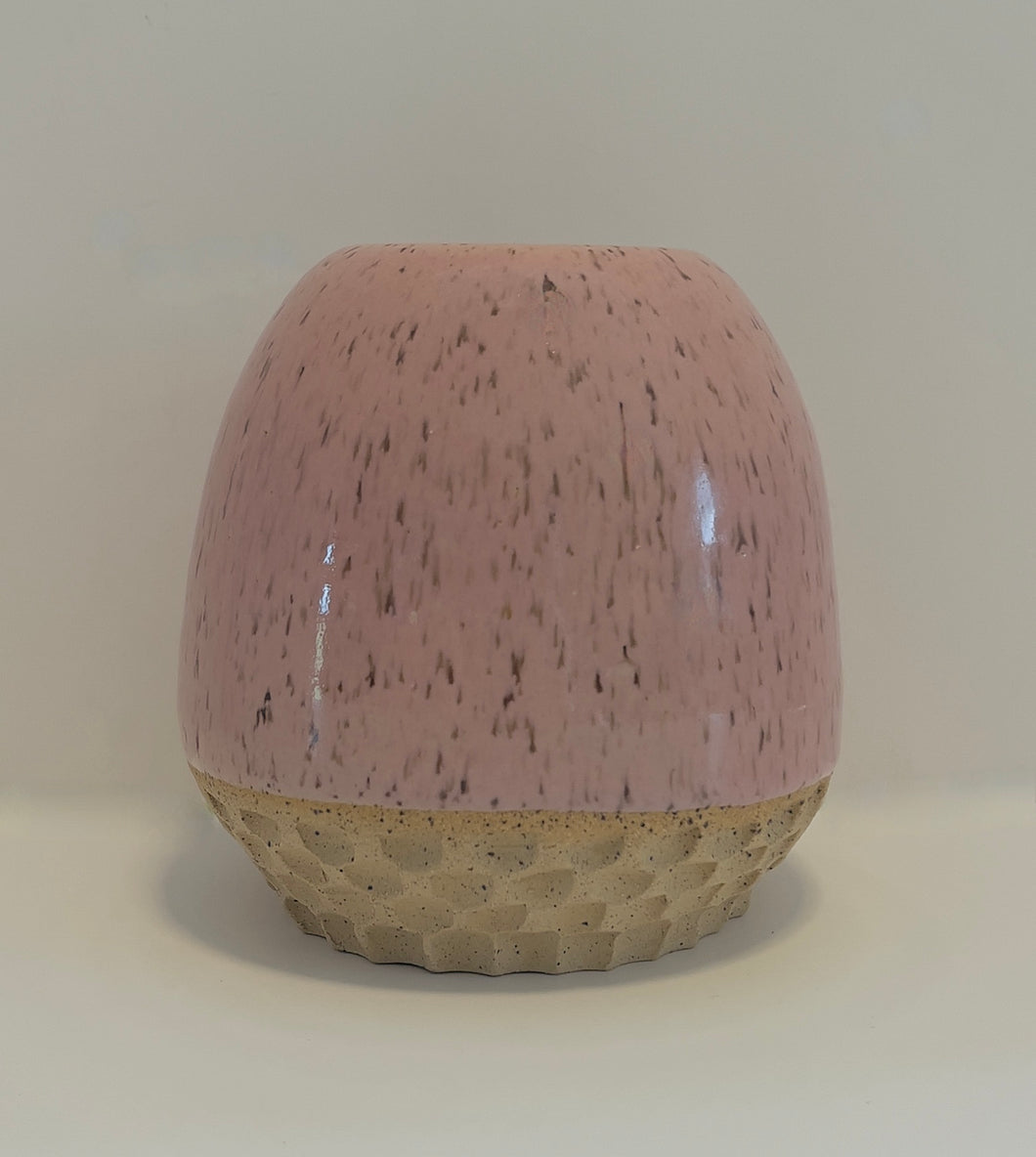 Vase - Pink Glaze Speckled Stoneware Ceramic