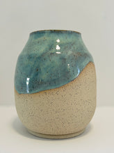 Load image into Gallery viewer, 6&quot; Vase - Flowing Turquoise Glaze Speckled Stoneware Ceramic
