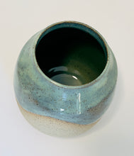 Load image into Gallery viewer, 6&quot; Vase - Flowing Turquoise Glaze Speckled Stoneware Ceramic
