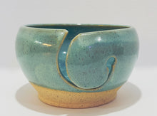 Load image into Gallery viewer, Yarn Bowl - Turquoise on Speckle Clay 6.5&quot;w
