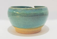 Load image into Gallery viewer, Yarn Bowl - Turquoise on Speckle Clay 6.5&quot;w
