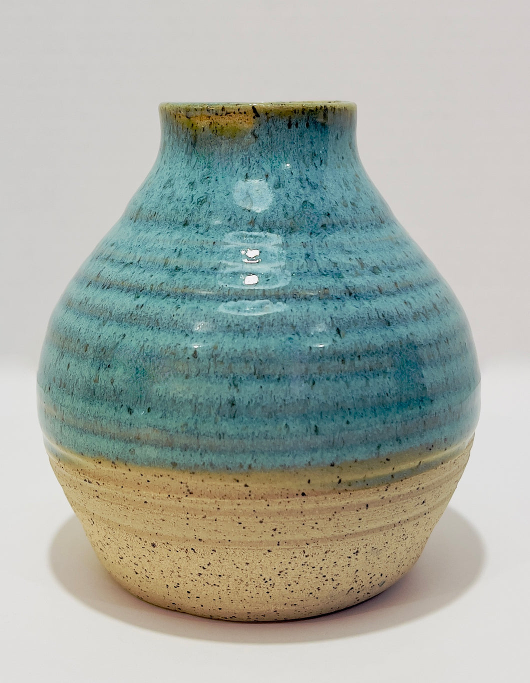 Vase - Turquoise Glaze Speckled Stoneware Ceramic