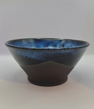 Load image into Gallery viewer, Frozen Pond Blue Bowl - 6.5&quot; Coffee Clay Stoneware
