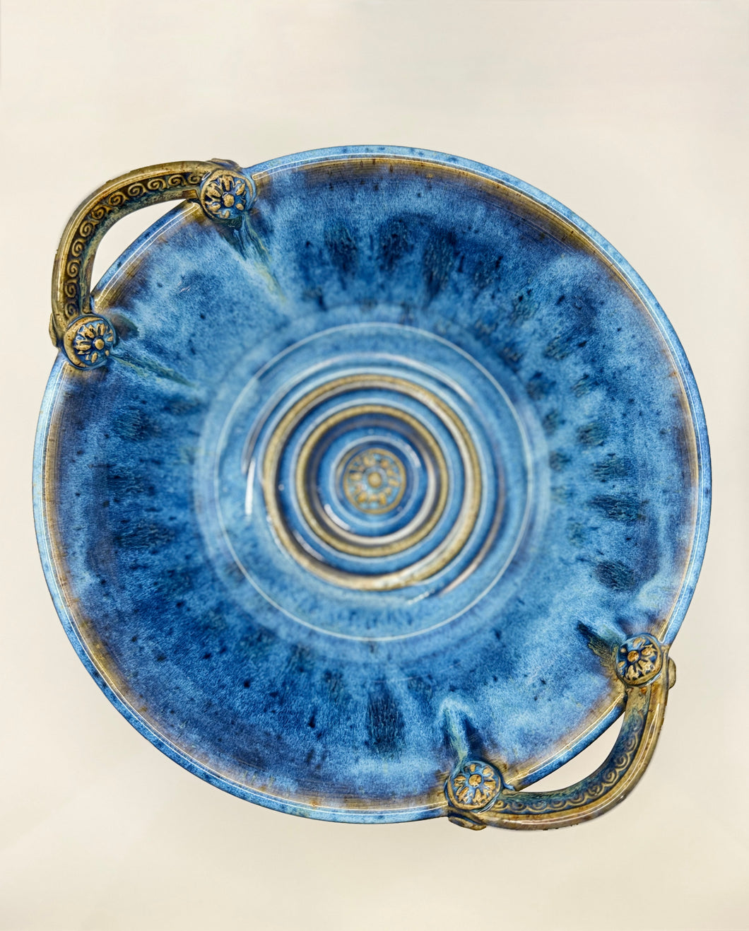 Serving Bowl in Flowing Blue Glaze - 10