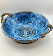 Load image into Gallery viewer, Serving Bowl in Flowing Blue Glaze - 10&quot;W x 3&quot;H
