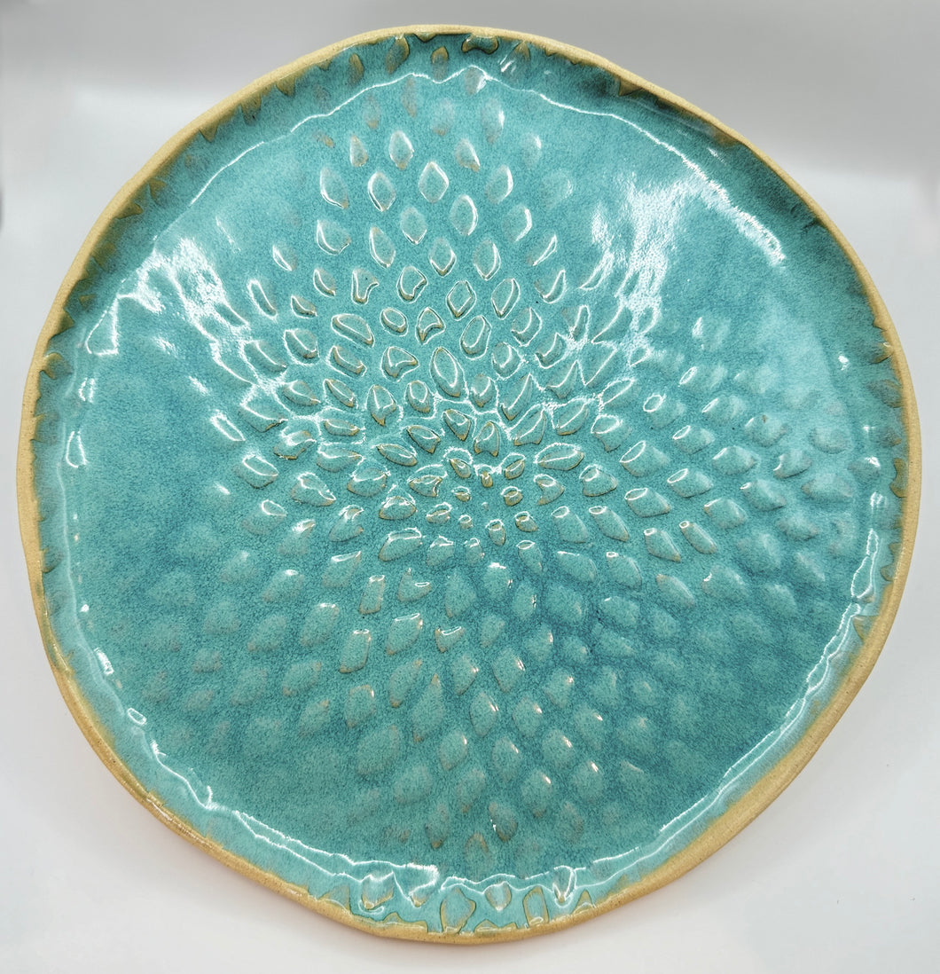 Plate in Turquoise Glaze - 10