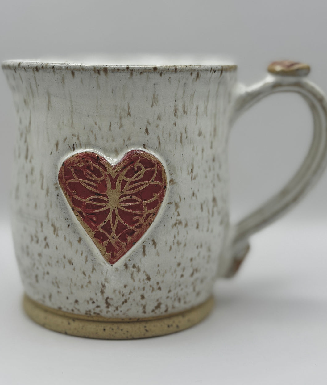 Red Heart Mug - Speckle Clay 14oz