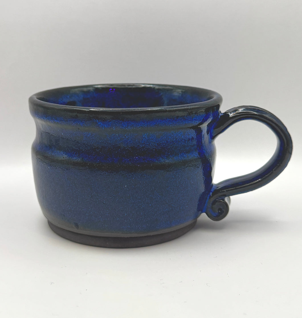 Cobalt Blue over Coffee Clay - 10oz