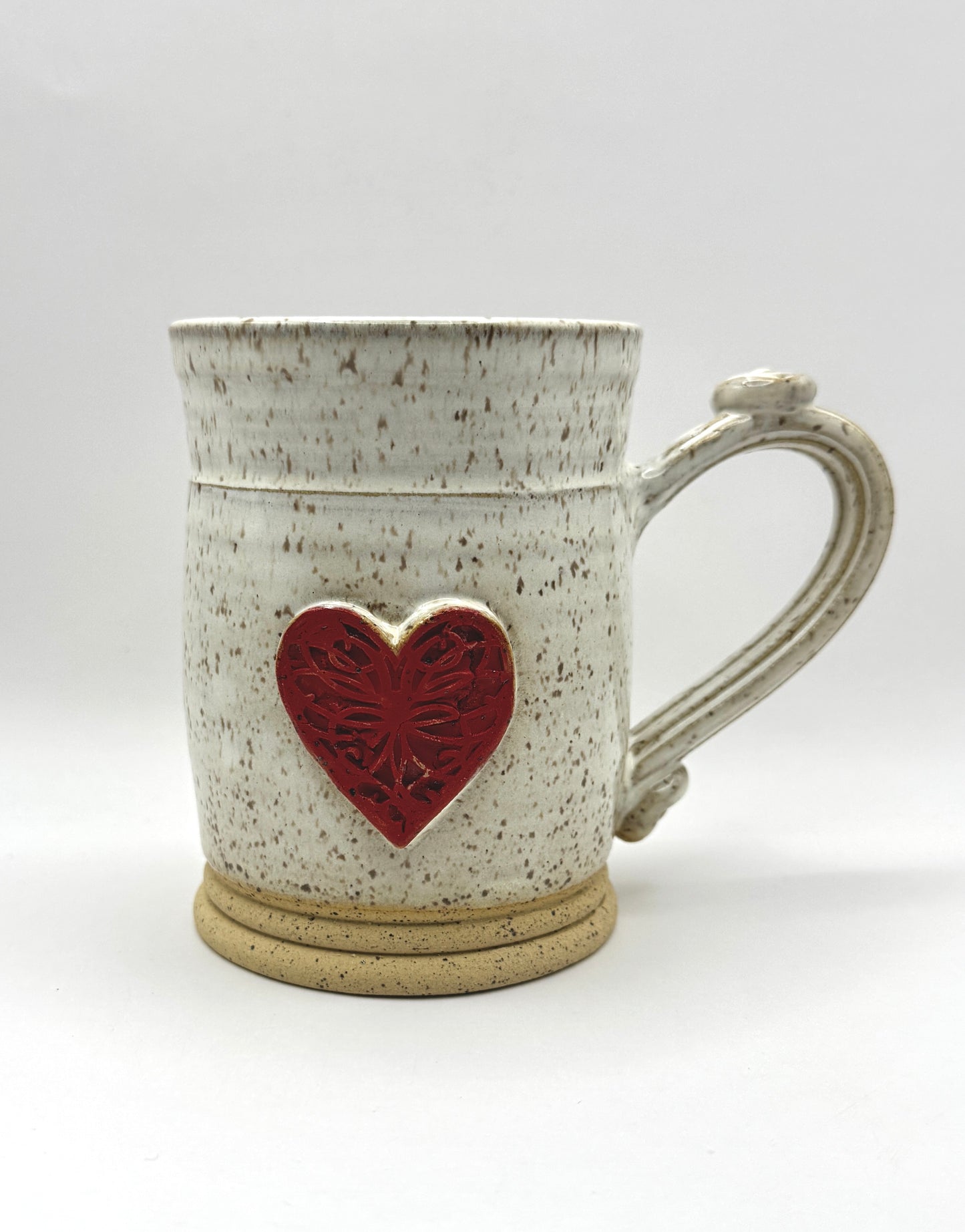 Heart Mug - White over Speckle - 16 oz.