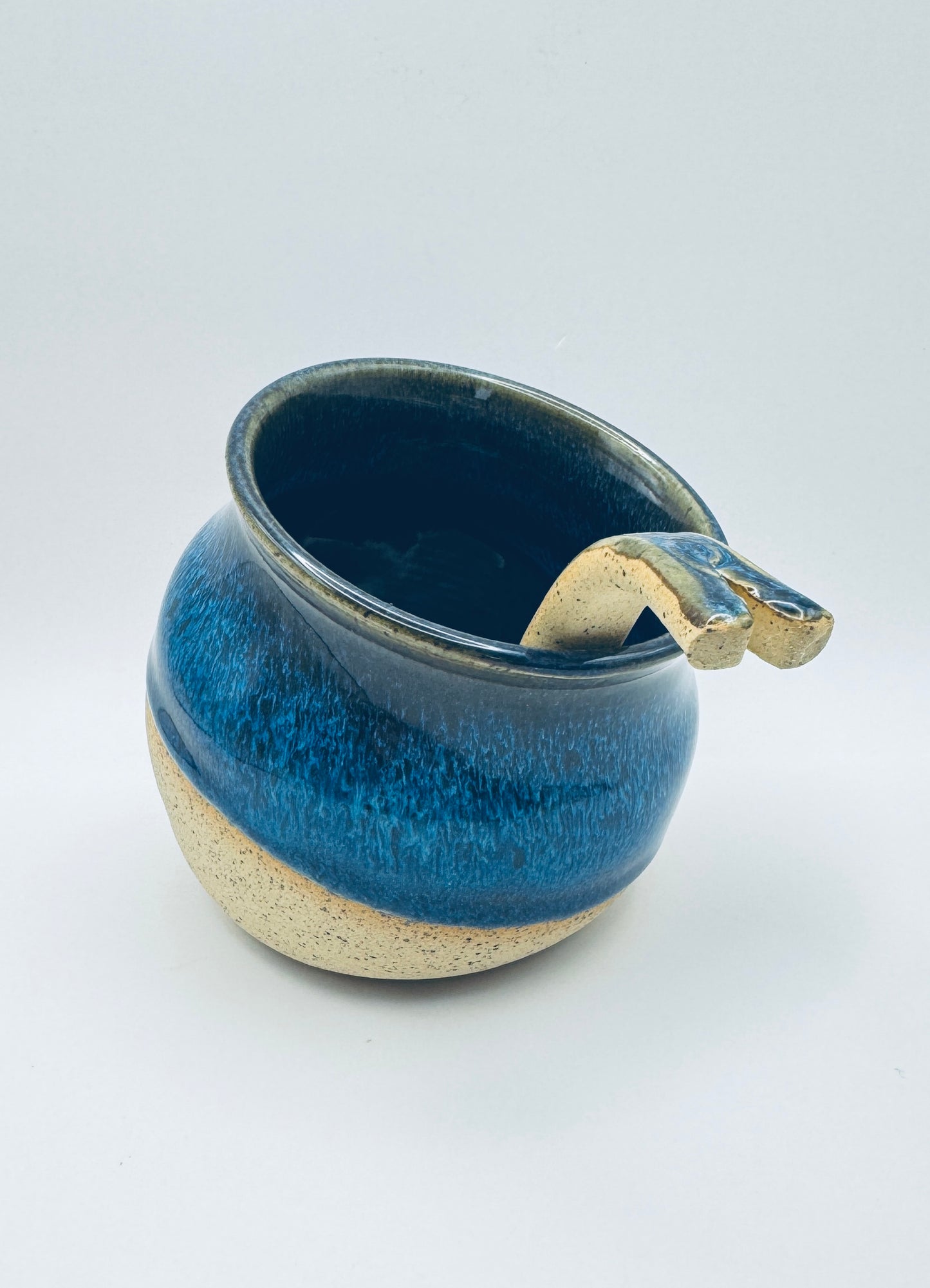 Spice Bowl - Flowing Blue on Speckle Clay