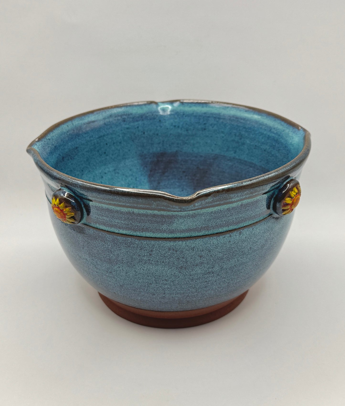 Serving Bowl - Turquoise over Red Clay