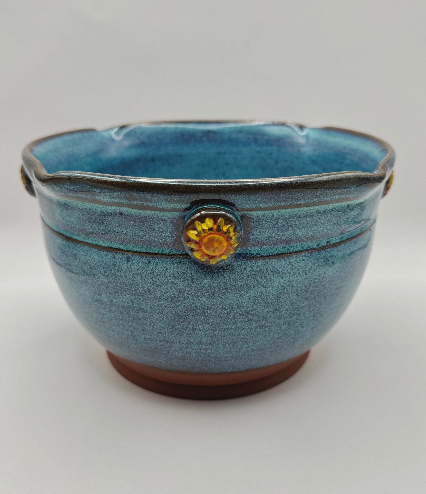 Serving Bowl - Turquoise over Red Clay