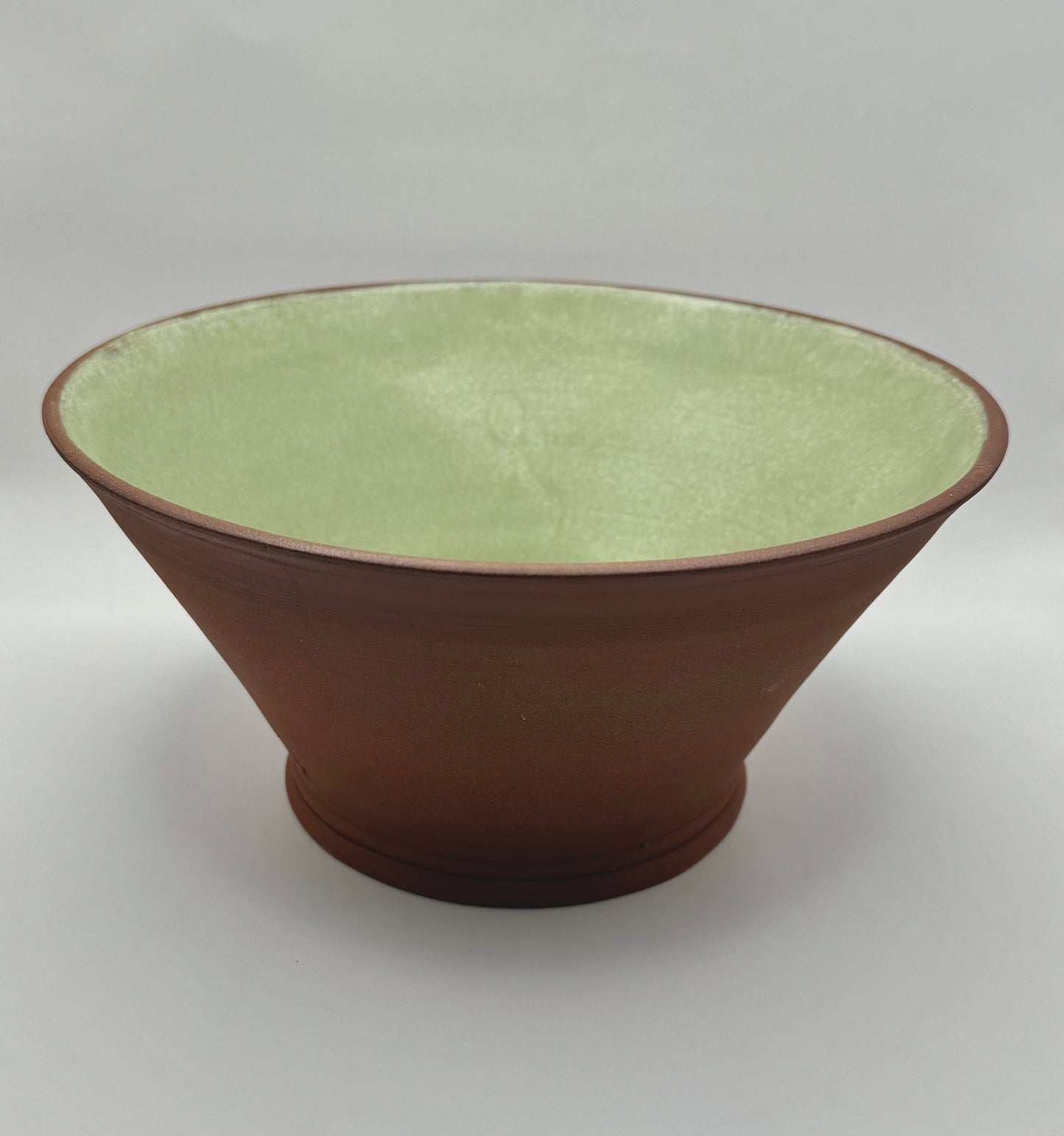 Serving Bowl -Minty Green over Red Clay