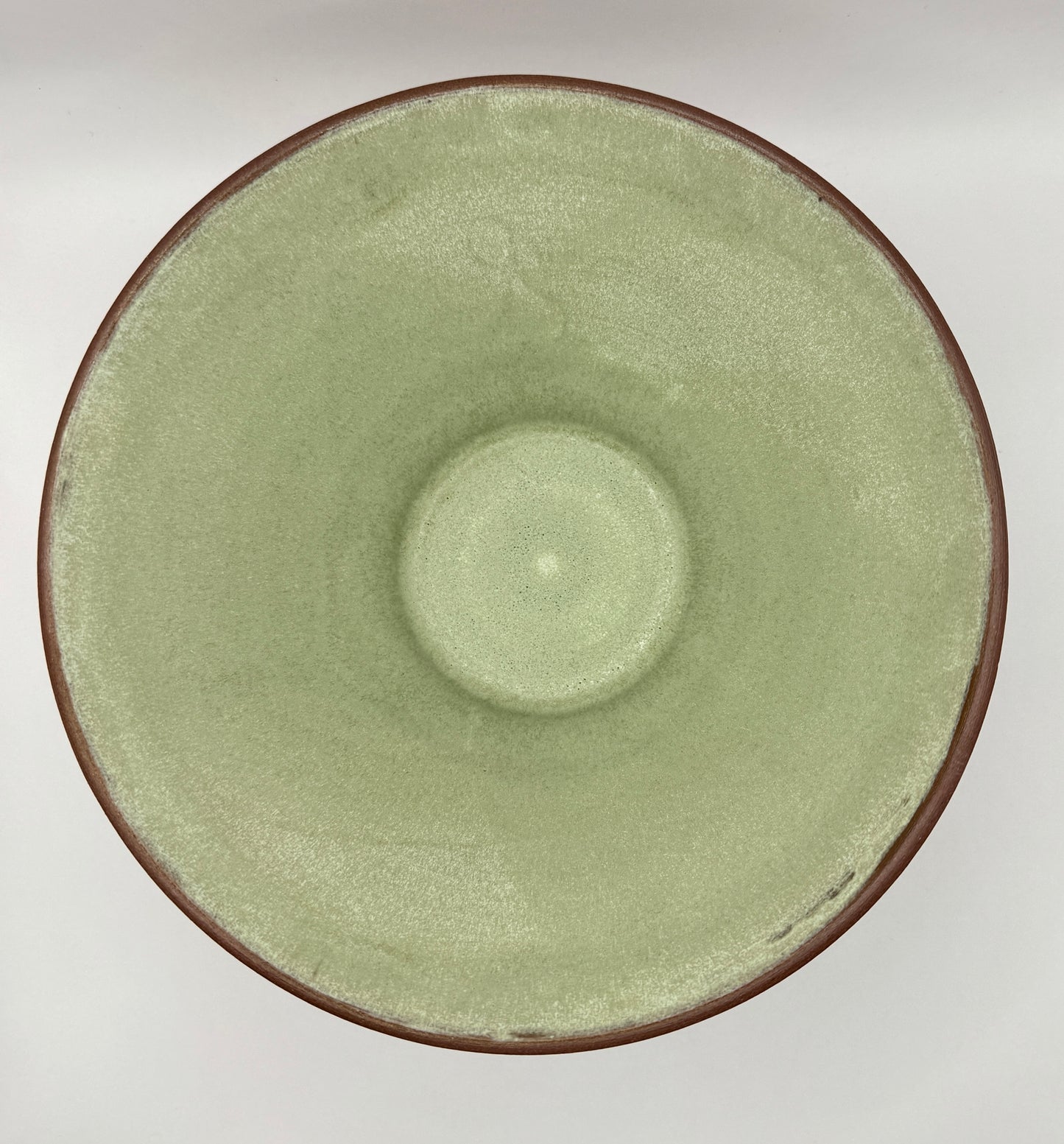 Serving Bowl -Minty Green over Red Clay