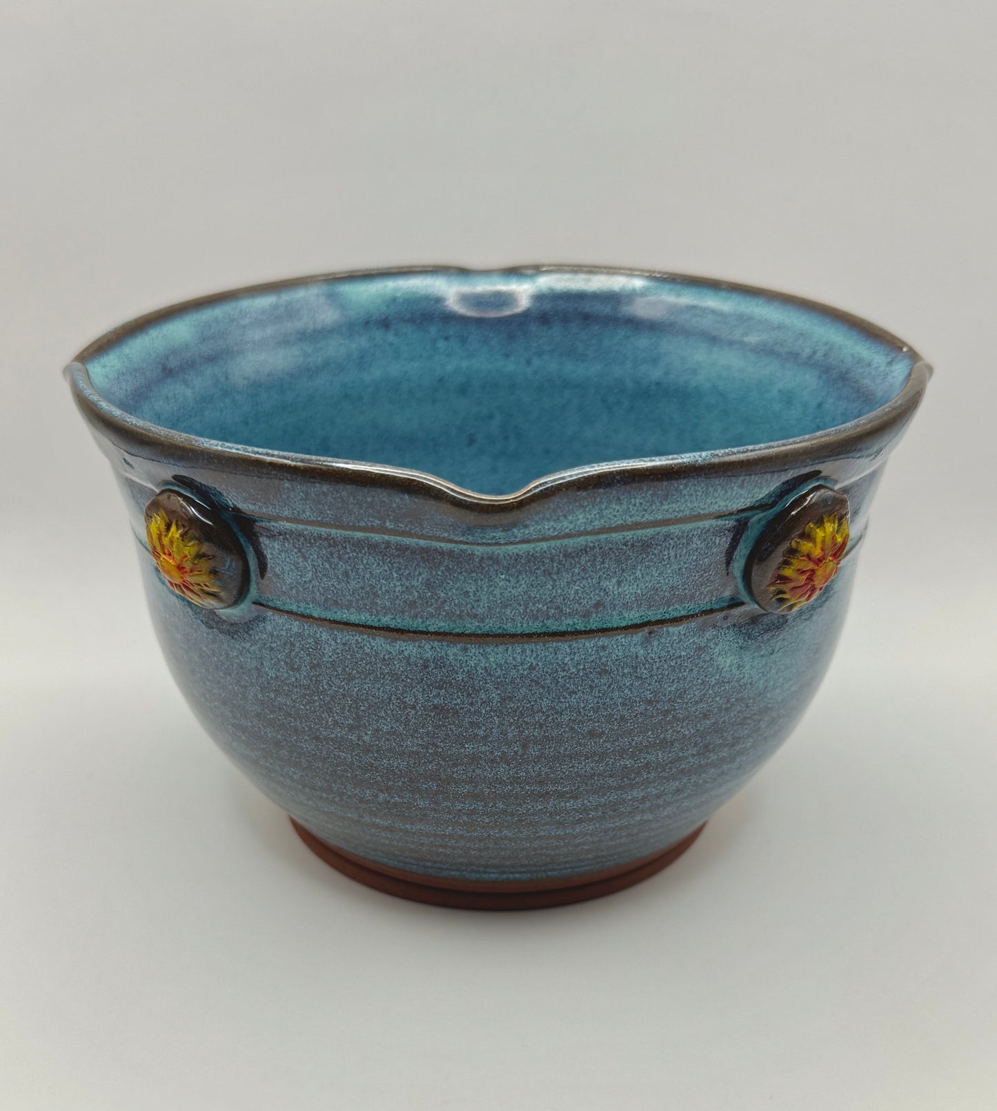 Serving Bowl - Turquoise over Red Clay