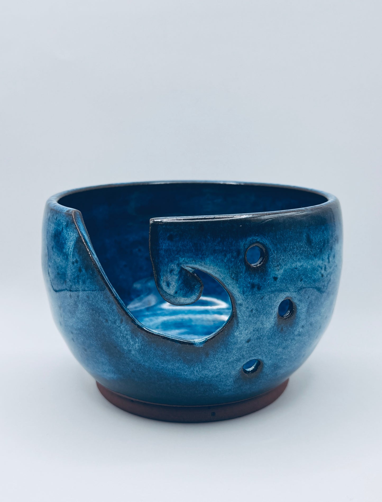 Yarn Bowl - Flowing Blues over Red Clay