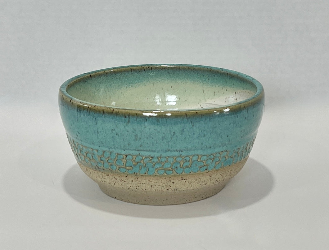 Turquoise Bowl with Carved Texture 5.5